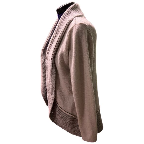 CHICOS Metallic Ribbed Shawl Collar Open Front Cardigan Sweater Size 3 US 14/16 - Picture 6 of 11